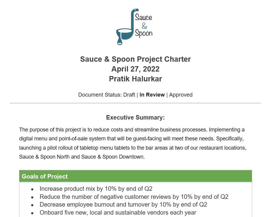 Project Charter